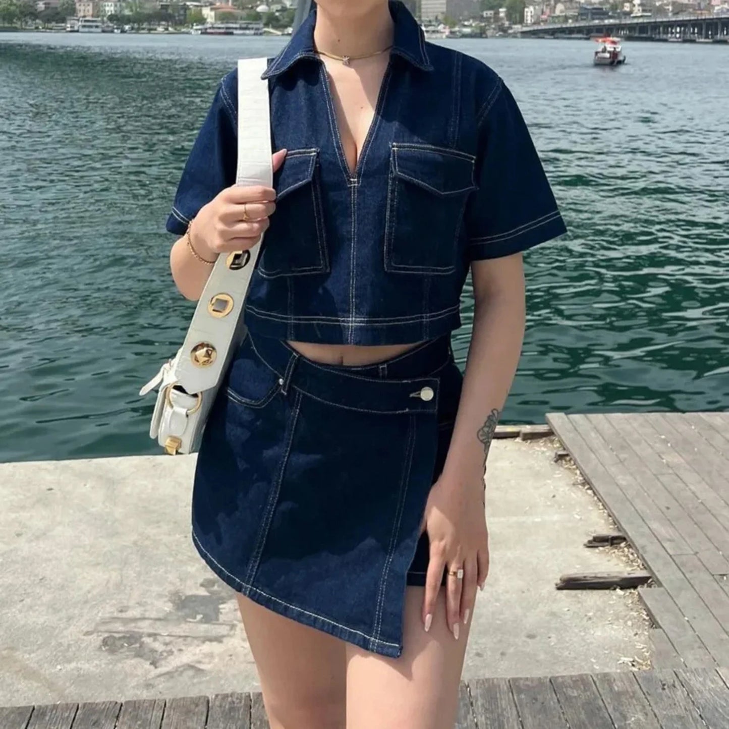 Amber Reese Denim 2-Piece Set
