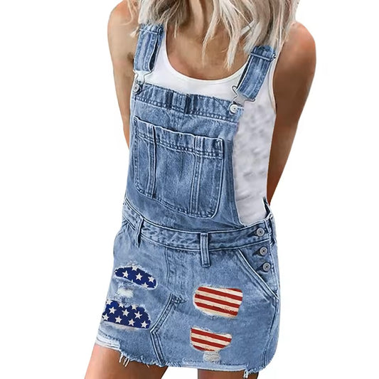 Denim Overalls The Red White and Blue